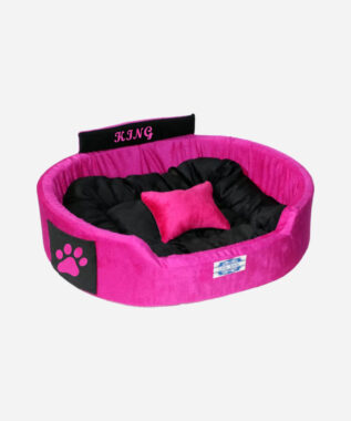 Reversable Pink-Black Color Round Shape Bed For Dog